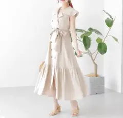 WILLSELECTION トレンチワンピース ベージュ ロングワンピース　Mのサムネイル