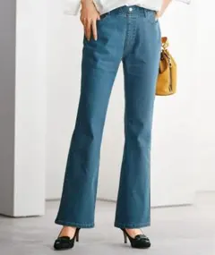 セミフレアーデニムパンツ７１丈のサムネイル