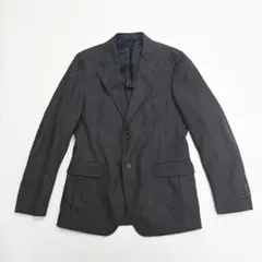 PRADA ストライプ テーラードジャケット 肘パッチレザー　メンズ　a2400のサムネイル