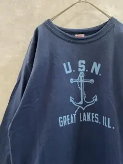 Cushman コットン ロングスリーブＴシャツ L ネイビーのサムネイル