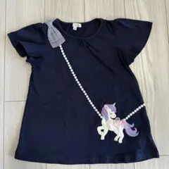 anyFAMユニコーン刺繍 ネイビー Tシャツ130
