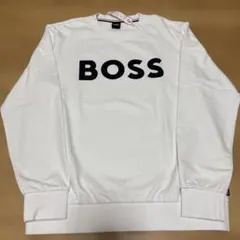 BOSS ボス ビッグロゴ スウェット ホワイト L クルーネック