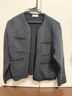 Ballsey グレー ノーカラー　ニット　ジャケット