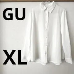 GU ドレープシャツ XL 長袖 ホワイト 白 レディースのサムネイル