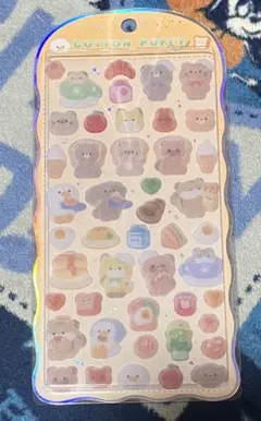 COTTON PUFFY シール　コットンパフィーシールきいろ