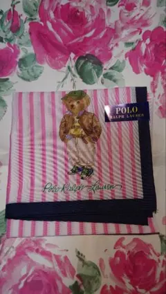 Polo Ralph Lauren ポロベア ハンカチ ピンク ストライプ