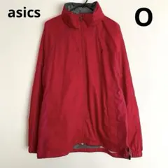 アシックス ウィンドブレーカー 赤　O 裏メッシュ ナノテックス 撥水
