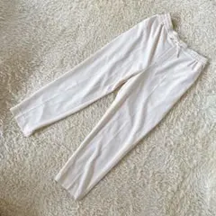 GLOBAL WORK ホワイトテーパードパンツ Lサイズ　ストレッチ素材