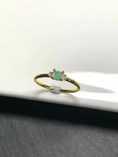 アマゾナイト 天然石 vintage akia 11号サイズ リング 1-4