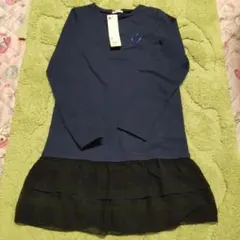 GU ネイビー 長袖 ワンピース 150