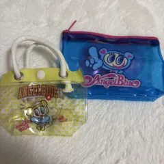 エンジェルブルー マチ付きクリアポーチ　セット