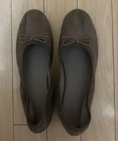 無印良品 MUJI 撥水リボンバレエシューズ カーキ23.5cmのサムネイル