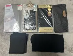 タイツ、ストッキング6点セット　黒、ダークグレー