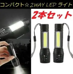 ２個セット高輝度 USB 充電式 ライト LED コンパクト懐中電灯　　防水