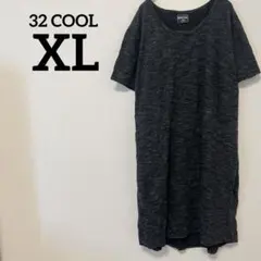 32 COOL 【XL】カットソーワンピース ダークグレー 半袖