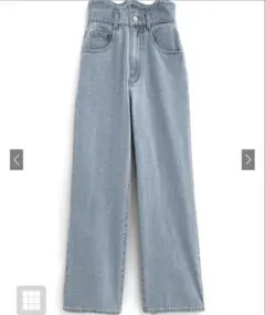 ウエストウェーブデザインデニムパンツ[gn290]