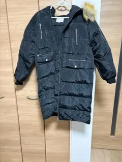 ダウンコート M ブラック ファー付 フード