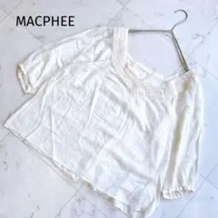 【MACPHEE】トゥモローランド アイボリー 半袖コットン ブラウス