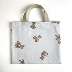 くまさん柄　小さなサイズのレッスンバッグ　ハンドメイド