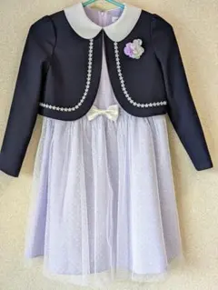 フォーマルドレス 襟付きジャケットセット入学式や発表会、130cm