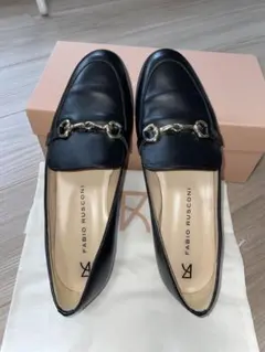 FABIO RUSCONI ブラックローファー 38