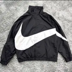 NIKE ナイキ ビッグスウォッシュ ナイロン ジャケット ブラック 白 黒