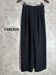 CERCHIO タック入りワイドパンツ イージーパンツ 上品 きれいめ 日本製