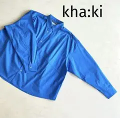 KHA:KI ワイドスクエアオーバーシャツ ブルーのサムネイル