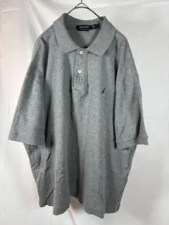NAUTICA ノーティカ ポロシャツ L グレー 半袖 刺繍ロゴのサムネイル