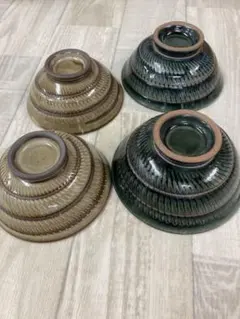 新品未使用  飛びかんな　飛びカンナ彫　波佐見焼 はさみ　お茶碗　夫婦茶碗