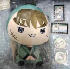 忍たま乱太郎 忍たま もちぴこ 中在家長次 ぬいぐるみ 缶バッジ くじ半券 5点