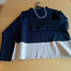 AZUL by moussy バイカラーセーター