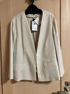 INDIVI 麻調ノーカラージャケット 19 　未使用