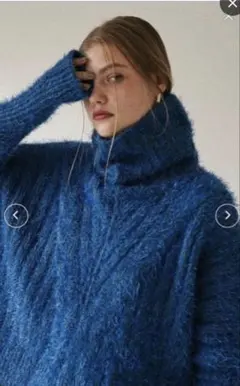 ラベルエチュード フェザーヤーンボリュームタートルニット