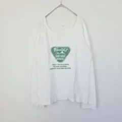 ロゴプリント スウェット トレーナー 白 Lサイズ 綿 カジュアル 薄手