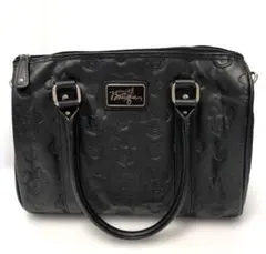 Disney　Boutique　ミッキー＆ミニー　　エンボス　　ボストンバッグ黒