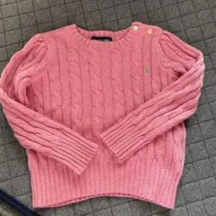 Ralph Lauren ピンク ケーブルニットセーター 4T