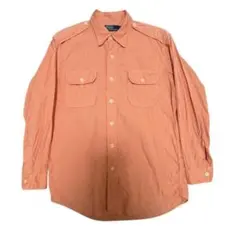 ラルフ コットンリネン サファリシャツ L サーモンピンク ラルフローレン