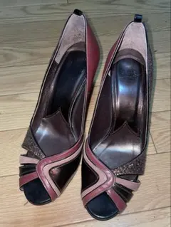 Vivienne Westwood オープントゥパンプス 赤・茶・黒