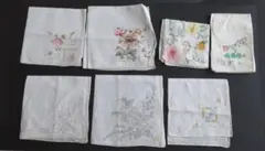 未使用　スワトウ刺繍ハンカチ5　7枚　汕頭　ヴィンテージ