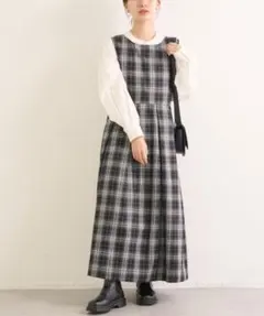 Laveange★　チェックプリーツ　ジャンスカ　ワンピース　大きいサイズ4L