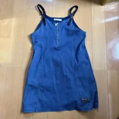 mezzo piano デニムジャンバースカート L