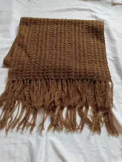 ハンドメイド　ショール　44✕161cm　　茶色　ブラウン　大判