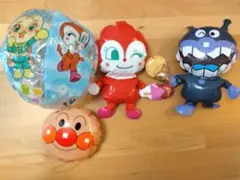 【アンパンマン】ビニール人形＆ボール　4点セット