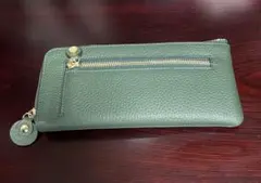 BARCOS グリーン レザー 長財布