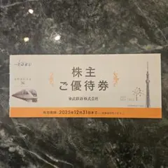 東武鉄道 株主優待券 2025年12月31日まで