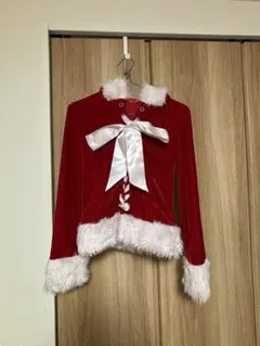サンタ コスプレ衣装 ベルベット 赤