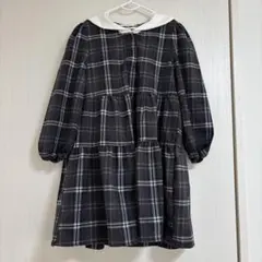 H&M チェック柄 長袖ワンピース　セーラー　ワンピース　フォーマル　マリン