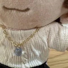 ぬい用 ゴールドネックレス ブルーチャーム
