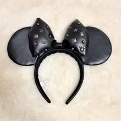 ディズニーランド　ディズニーシー　ミニー カチューシャ　レザー　スタッズ